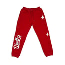 Image 1 of Worthy Script Sweatpants Red