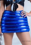 THE ‘BUBBLEGUM’ METALLIC BLUE MINI SKIRT