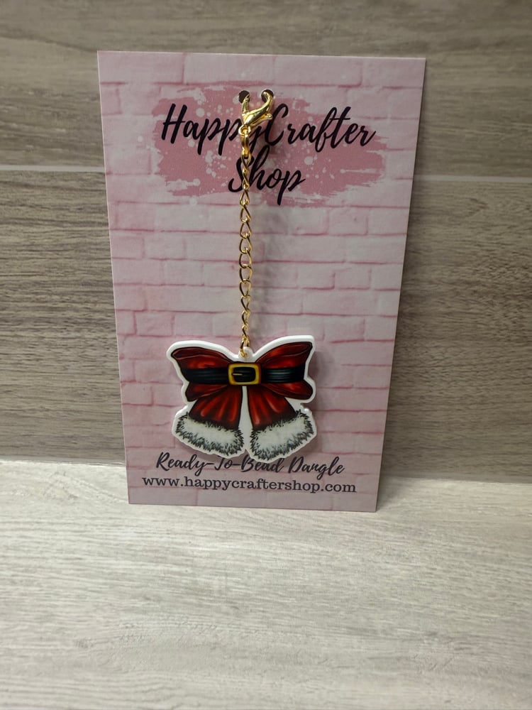 Image of Ready-To-Bead Dangle  -  Santa Bow