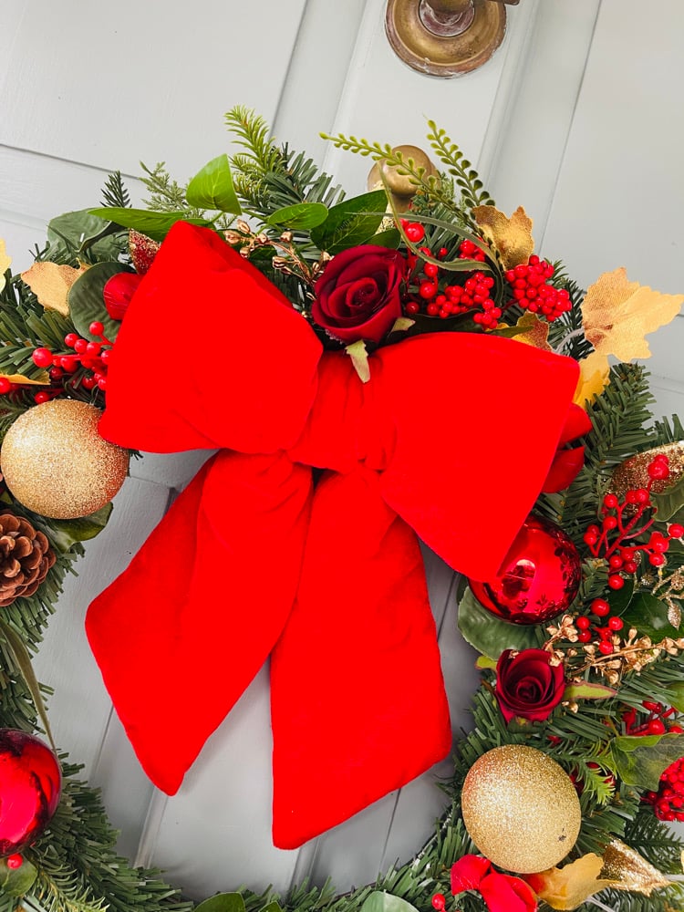 Image of Red and Gold Plush Bow 