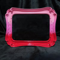 Image 1 of 5x7 Enamel Pin Frame (pink to red gradient / black fabric) 