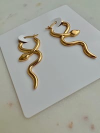 Image 7 of TWISTED SNAKE HOOP EARRINGS 