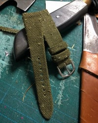 Image 2 of Green Canvas N°2 Hand-rolled Watch Strap