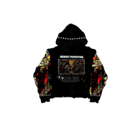 hidden potential god gift zip up distressed hoodie 