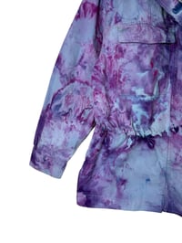 Image 3 of M 100% Cotton Twill Utility Jacket in Warm Purple Watercolor Ice Dye
