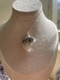 Image 4 of African Blood Stone Silver  Moon Necklace 