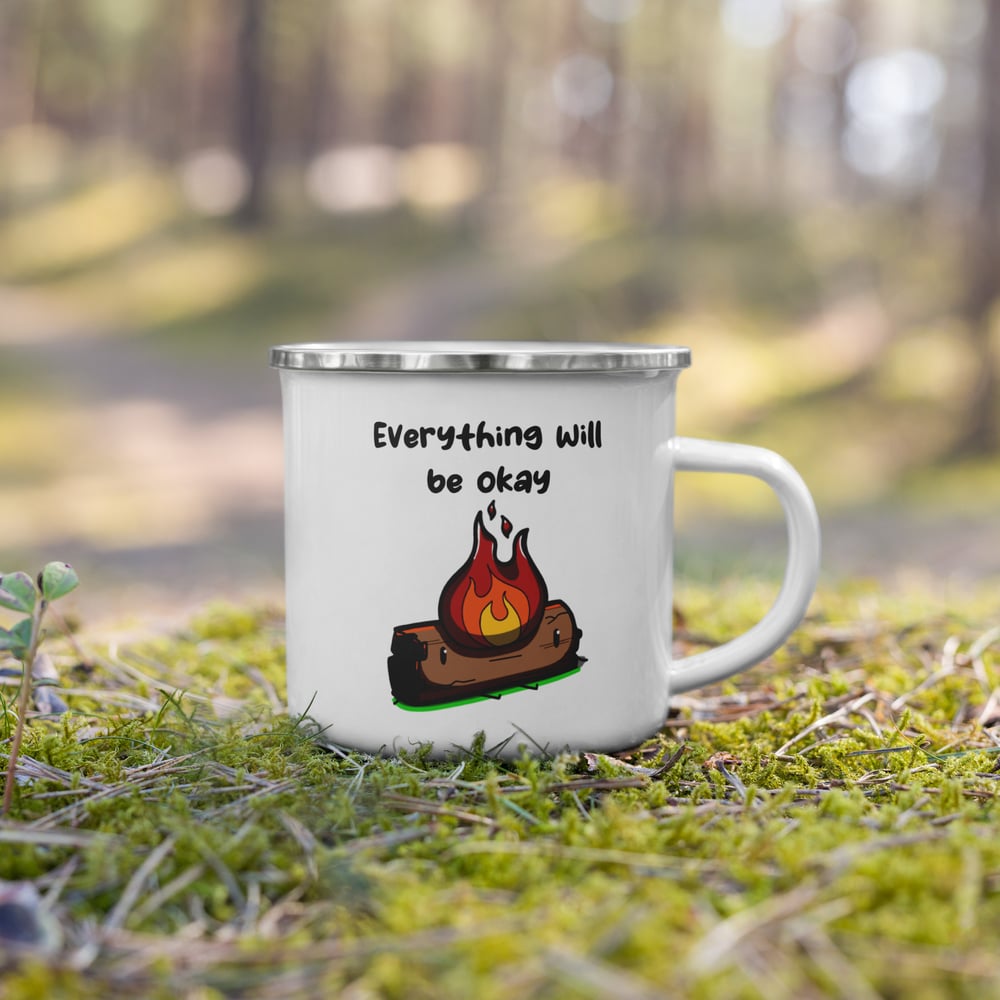 Image of Everything will be okay Fire Log Enamel Mug