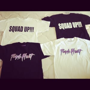Image of Purple Heart & Squad Up (T-Shirts) available in black and white M,L,XL