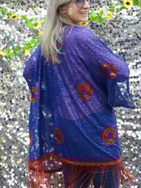 Image 4 of Henrietta Sequin Kimono with Fringe 