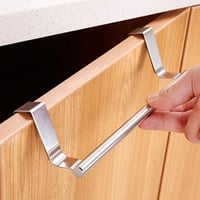 Image 4 of Kitchen Cabinet Door Towel Bar Stainless Steel Door Back Towel Hanging Holder 