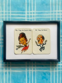 Image 10 of Mr and Mrs, couples cards, from the 'Old Maid' card game c1920s, framed vintage cards