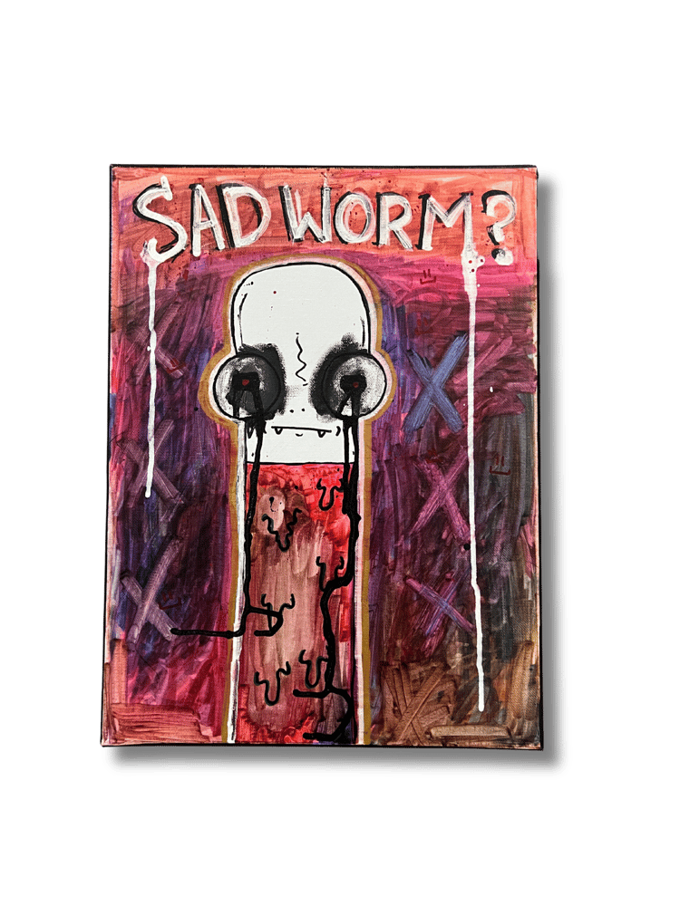 Image of “Sad Worm” 16x12 Canvas