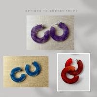 Image 1 of Resin hoop earrings - available in multiple colors