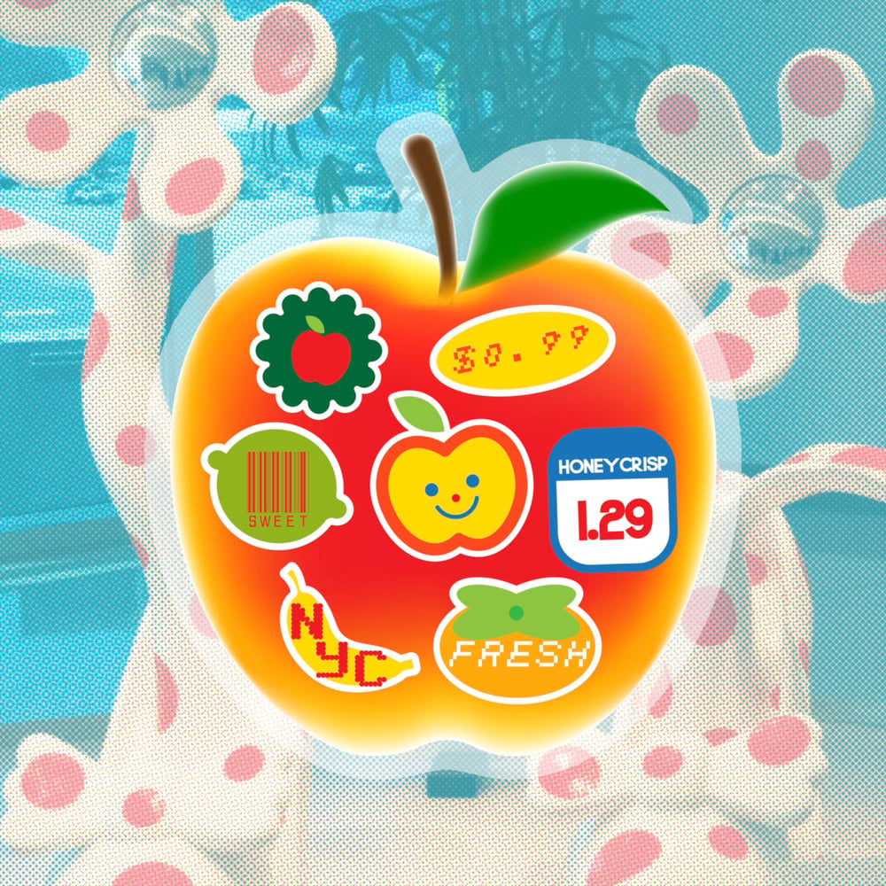 Image of APPLE NET STICKER + RISO