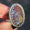 Image 3 of Handmade Sterling Silver Oval Australian Boulder Opal Ring