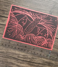 Image 3 of 'nocturnal flight' - red & black - one off BLOCKPRINT