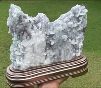Image 1 of Druzy Quartz Crystal With Green Fluorite #452 