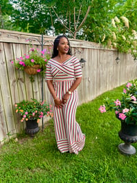 Image 4 of Striped Off Shoulder Jumpsuit 