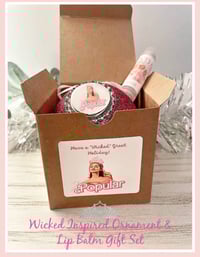Image 1 of Wicked Inspired Handcrafted Ornament and Organic Lip Balm Holiday Gift Set 