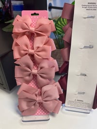 Image 1 of 4pc bow set Pink/Light pink 