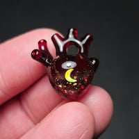 Image 4 of MINIATURE "LOVE YOU TO THE MOON AND BACK" ANATOMICAL HEART PENDANT 14