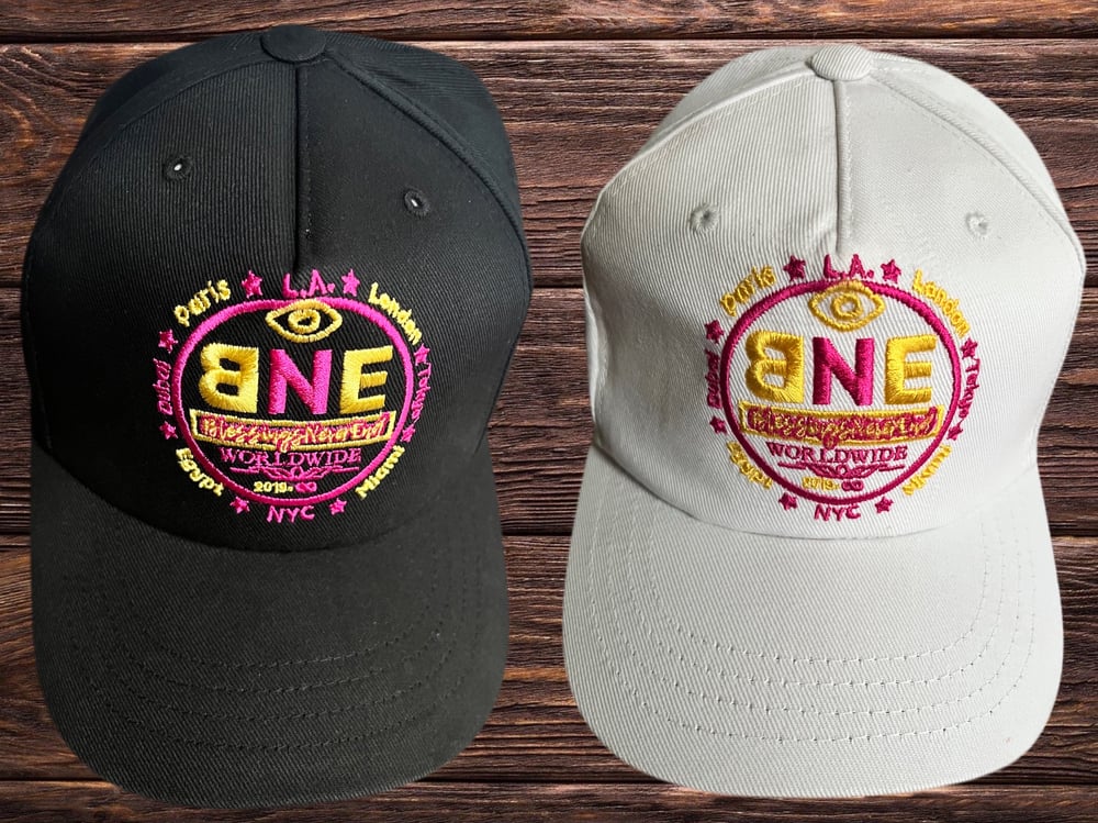 BNE WorldWide Hat 🌍 (pink and yellow)