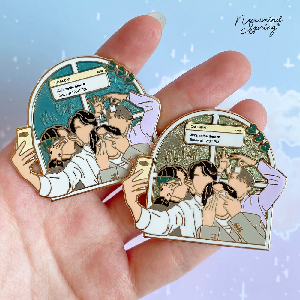 Jin's Selfie Time Enamel Pin 🤍