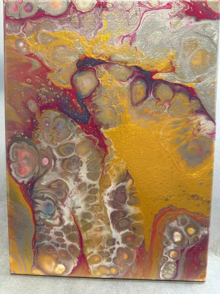 Image of 8x10 Colorful Pour Canvas