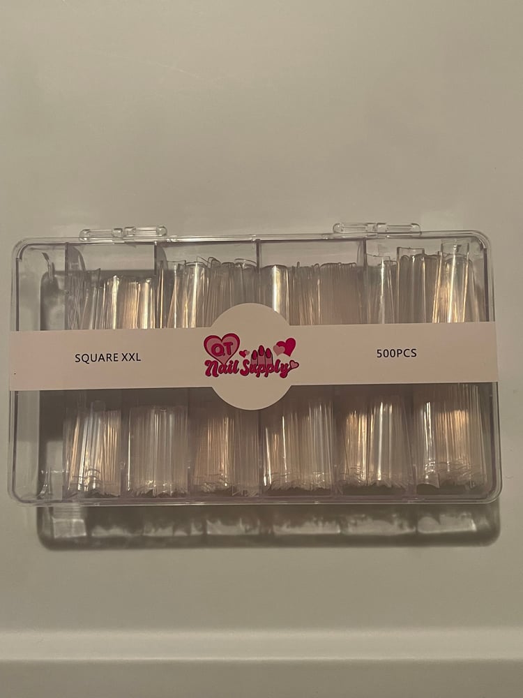 Image of XXL SQUARE NON C-CURVE NAIL TIPS 