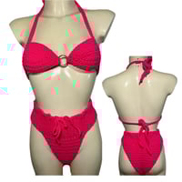 Neon Pink High Rise Bikini set (Small)