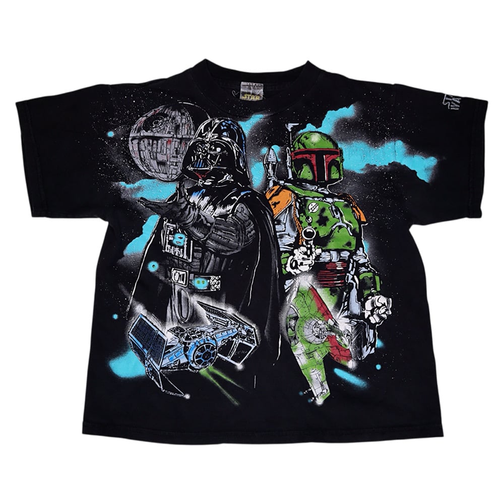 Image of VINTAGE 1996 VADER & BOBA TEAM UP ILLUSTRATED TEE