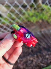 Image 2 of Orange Magenta Green DragonHead Pendant