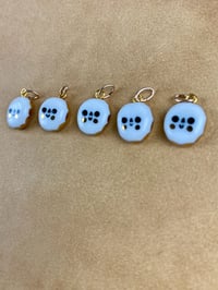 Image 4 of Tiny Happy Skull Charms - Gold Lustre