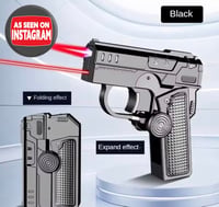 Image 2 of Multi functional folding dual form decompression gyro gun shaped lighter