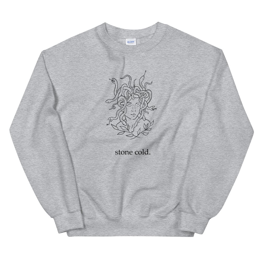Image of Medusa Stone Cold Unisex Sweatshirt - Black Details