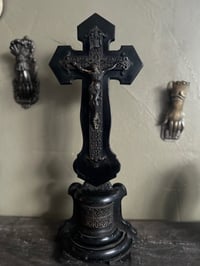 Image 1 of Christ sur croix, bois noirci, époque Napoleon III, XIXème siècle 