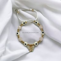 Image 4 of Butterfly charm bracelet with evil eye