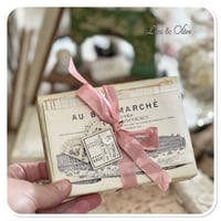 Image 4 of French Ephemera Box of lace samples and a lace sample snippet book