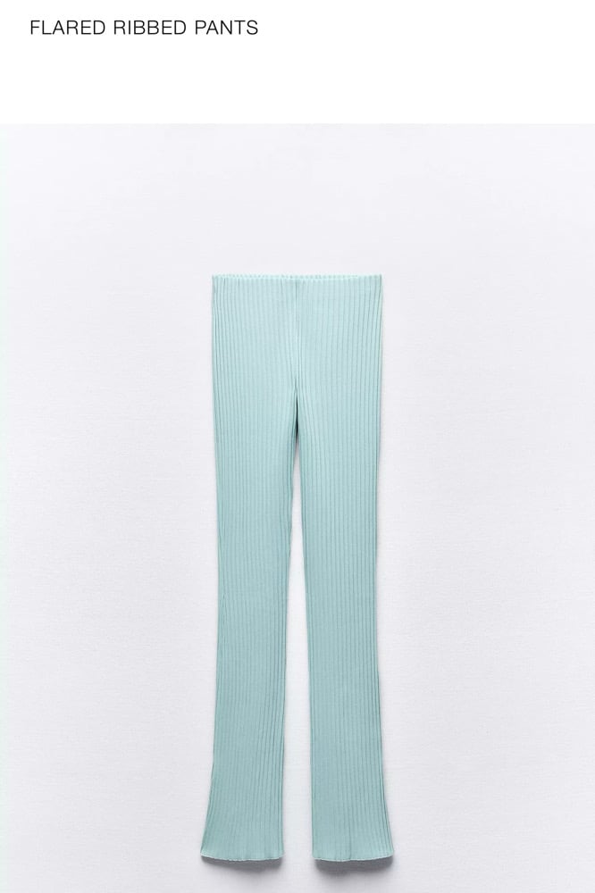 Image of ZARA COWL NECK PLEATED TOP & RIBBED PANT SET (S)