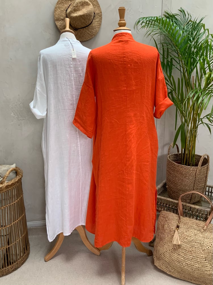 Image of Robe En Lin Cybèle Orange