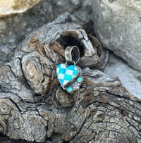 Image 5 of Aroura Opal Checkered Heart & Sleeping Beauty Heart Pendant