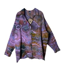 Image 2 of ♻️ UPCYCLED XL 100% Cotton Top in Overdye Geode Ice Dye
