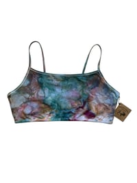 Image 2 of XXL (44) Cotton-Blend Strappy Bralette in Earthy Watercolor Ice Dye