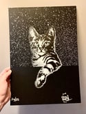 THE CATPACK “CHEEKYCHOPS”  hand finished SCREEN PRINT.