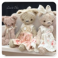 Image 10 of Handmade teddy bear wearing a pretty floral dress.