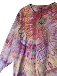 Image 5 of XL Unisex Adult Soft Long Sleeve Tee in Warm Spiral Ice Dye