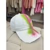 White green pink personalised hat 