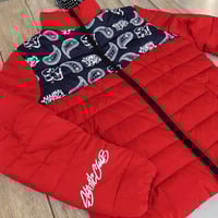 Red Paisley Puffer Jacket