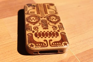 Image of Dia de los muertos wooden bamboo case for iPhone 4