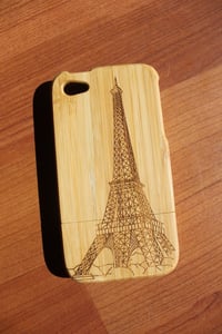 Image of The Eiffel tower wooden bamboo case for iPhone 4